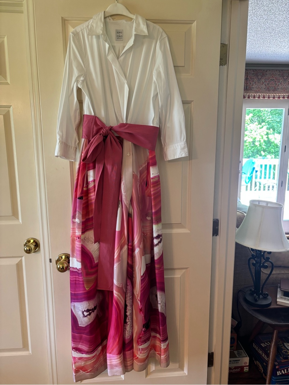 Women's Long Silk Skirt with White Blouse - Elegant Maxi Outfit